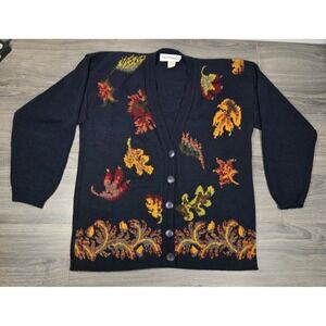 Norton Mcnaughton Cardigan Womens M Medium Navy Blue Vintage Made In USA Sweater